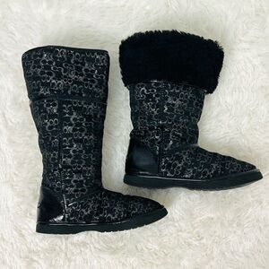 ✨Women’s Coach Black Nikole Midcalf Signature Boots
